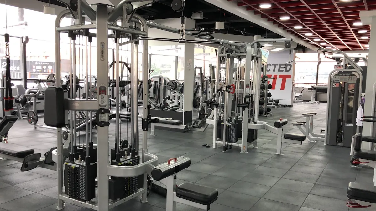 Aesthetic basement gym overview
