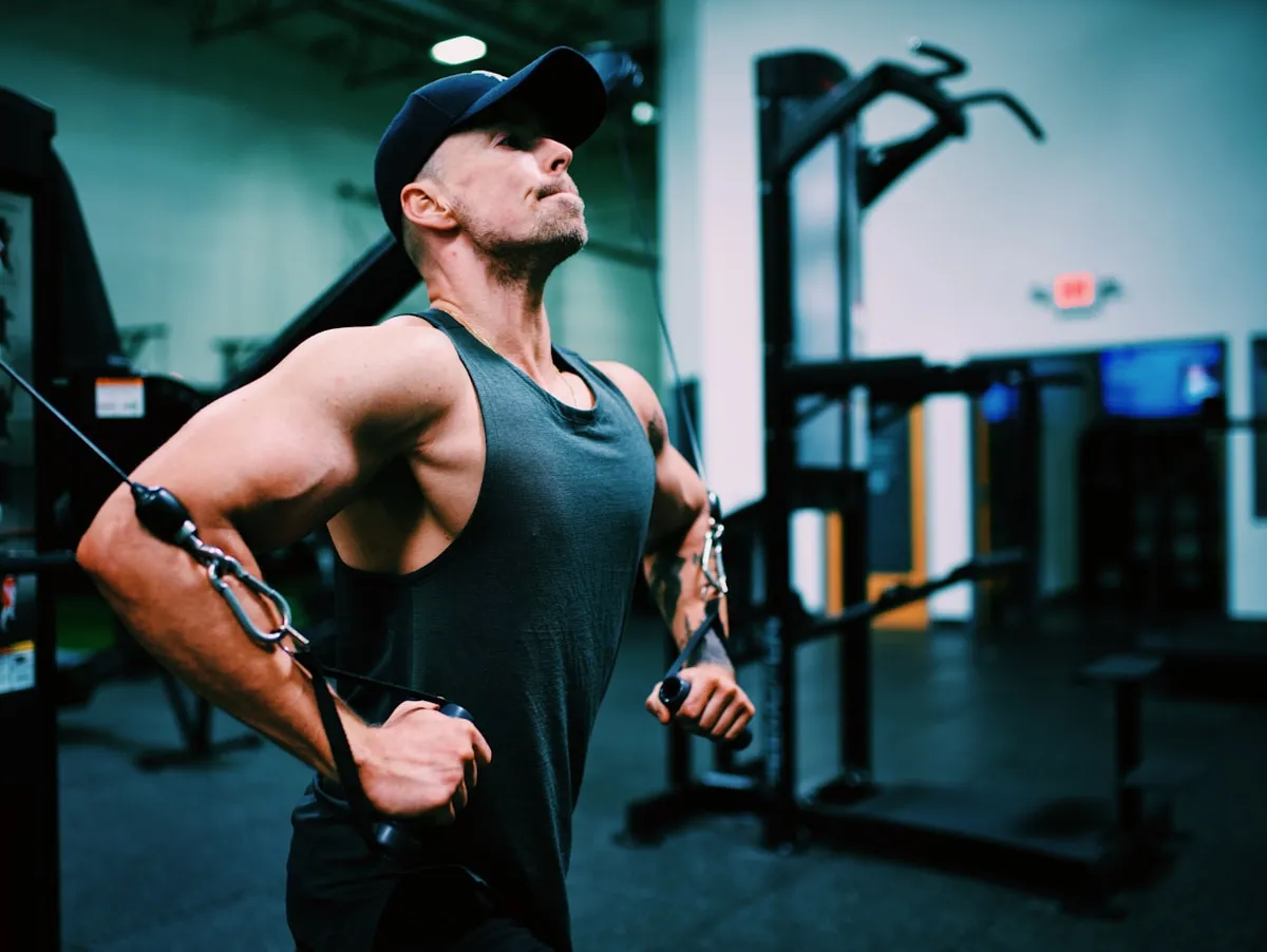 Seated chest press demonstration